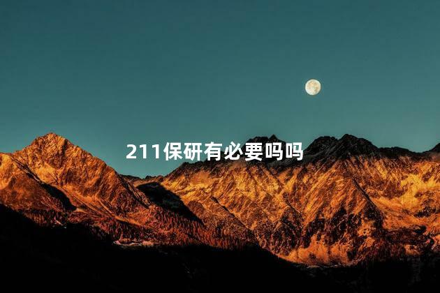 211保研有必要吗吗