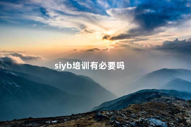 siyb培训有必要吗