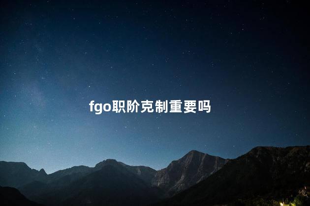 fgo职阶克制重要吗