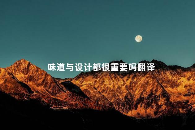 味道与设计都很重要吗翻译