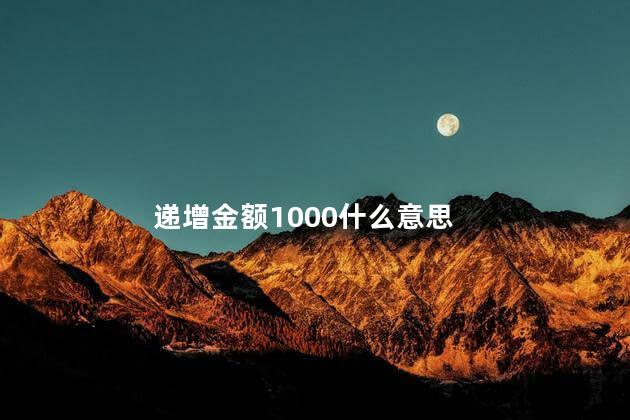 递增金额1000什么意思