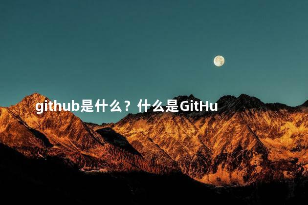 github是什么？什么是GitHub？35字内。