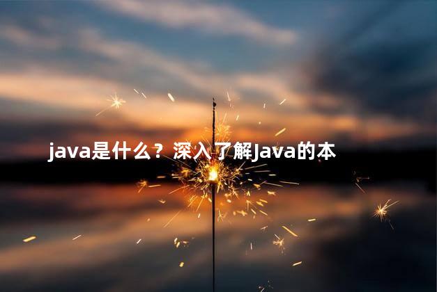 java是什么？深入了解Java的本质