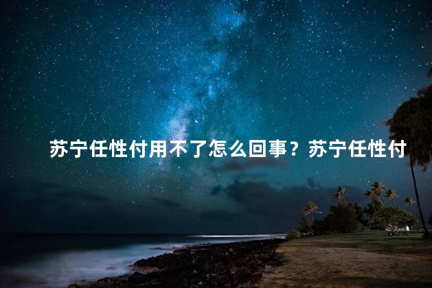 苏宁任性付用不了怎么回事？苏宁任性付无法使用，解决方法大揭密